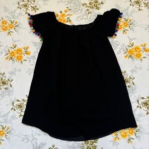 Forever 21 Size S Black Dress Colorful Pom Poms